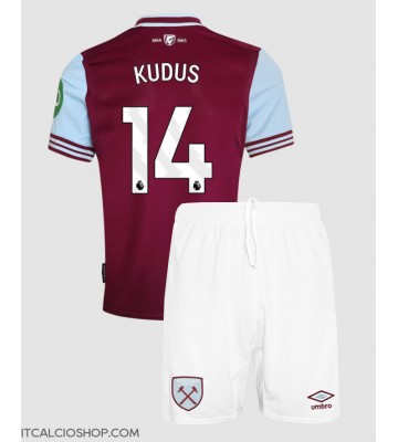 West Ham United Mohammed Kudus #14 Prima Maglia Bambino 2024-25 Manica Corta (+ Pantaloni corti)